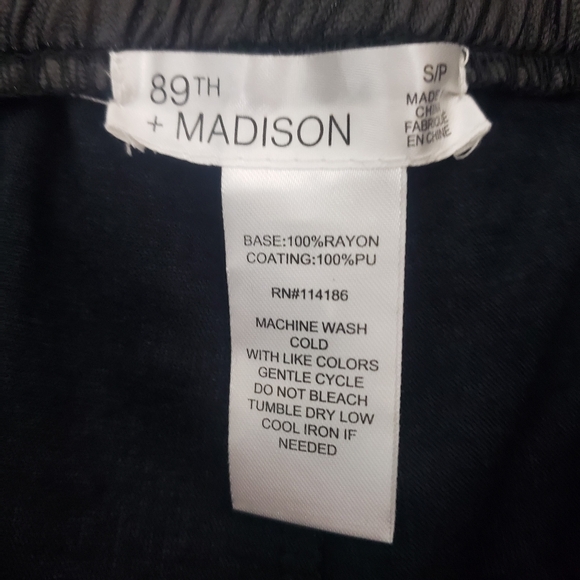 89th & Madison Faux Black Joggers - Picture 6 of 9